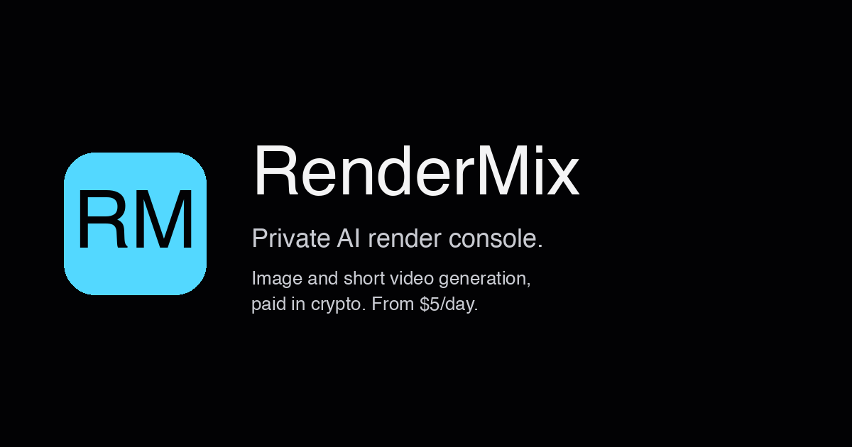 Render Remix RenderMix — AI render console